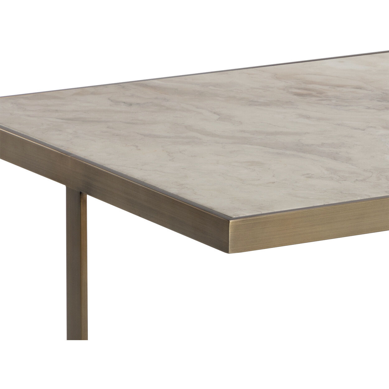 Kamali 60 X 30 inch Matte / Antique Gold Coffee Table